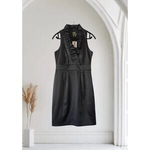 NWT Taylor Dress Black SATIN Pencil Evening Cocktail Size 6